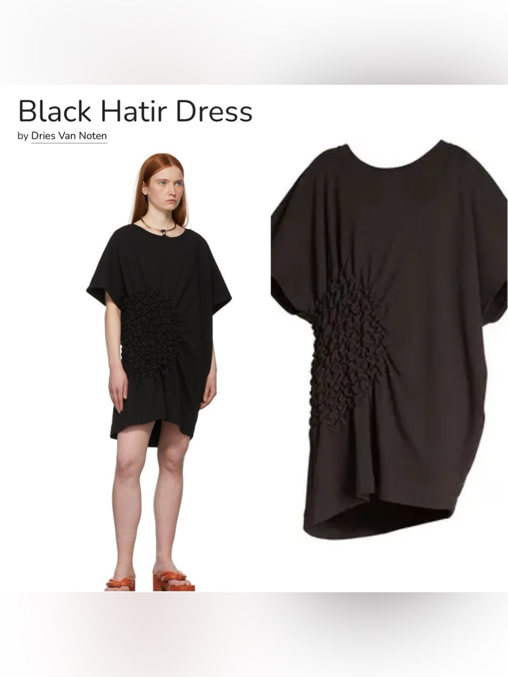 DRIES VAN NOTEN Black Cotton Halka Dress